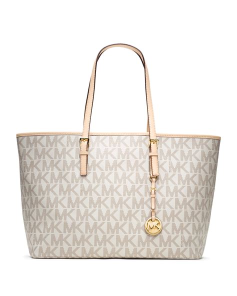 michael kors white jet set bag|Michael Kors vanilla jet set.